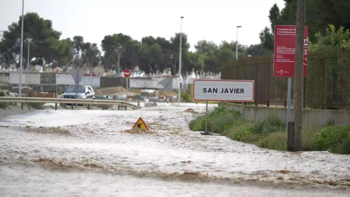 Inundaciones en San Javier, tras una de las últimas danas.
