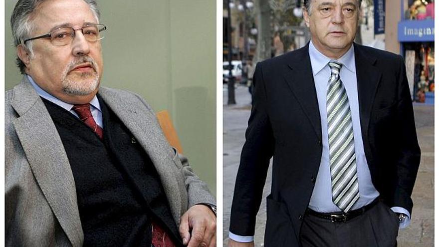 - Fotografías de archivo del ex director general del Territorio de Baleares, Jaume Massot (i), y del ex alcalde popular de Andratx, Eugenio Hidalgo (d), a quienes la Audiencia de Baleares ha condenado a cinco años de prisión por delitos de falsedad y prevaricación urbanística y a siete años de inhabilitación para cargo público por prevaricación, respectivamente.