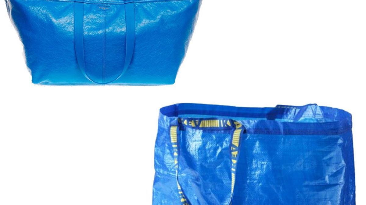 Bolso de Balenciaga y bolsa Frakta de Ikea