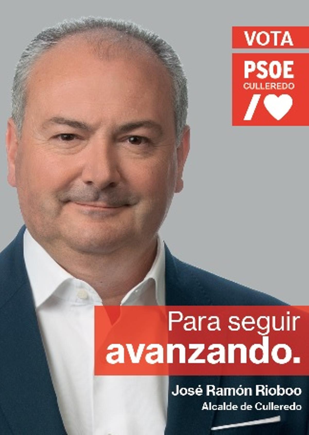 Cartel del candidato del PSOE, José Ramón Rioboo.
