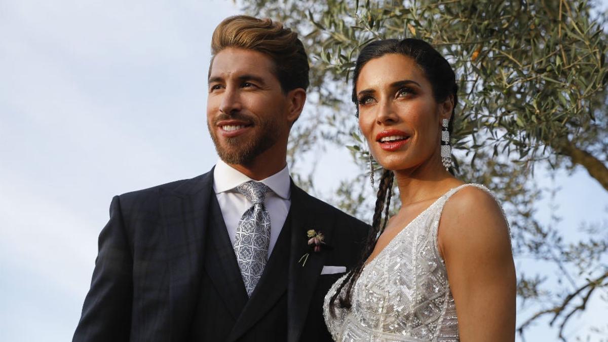 Sergio Ramos y Pilar Rubio el día de su boda
