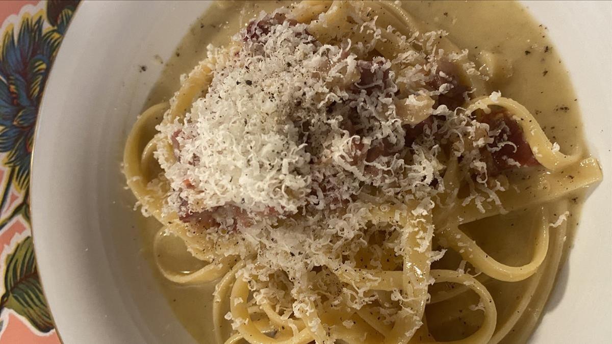 Carbonara con guanciale y pecorino