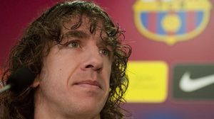 El defensa i capità del FC Barcelona, Carles Puyol, a la roda de premsa d’aquest matí.