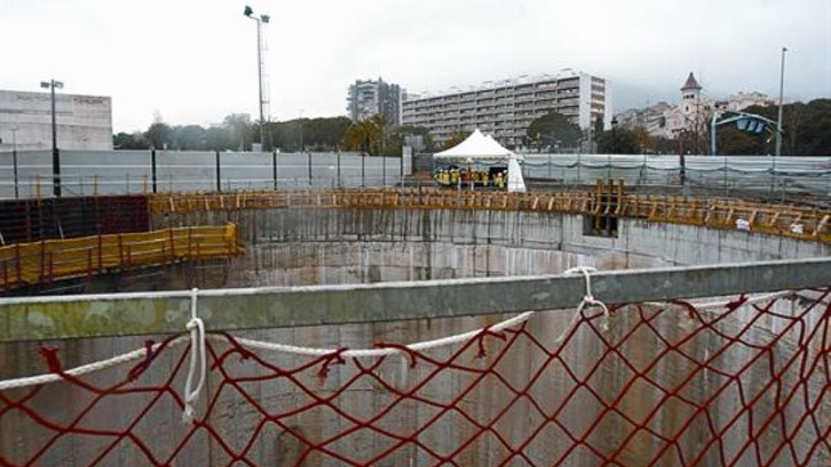 Obras de la línea 9 del metro de Barcelona paralizadas por falta de presupuesto, en marzo del 2012.