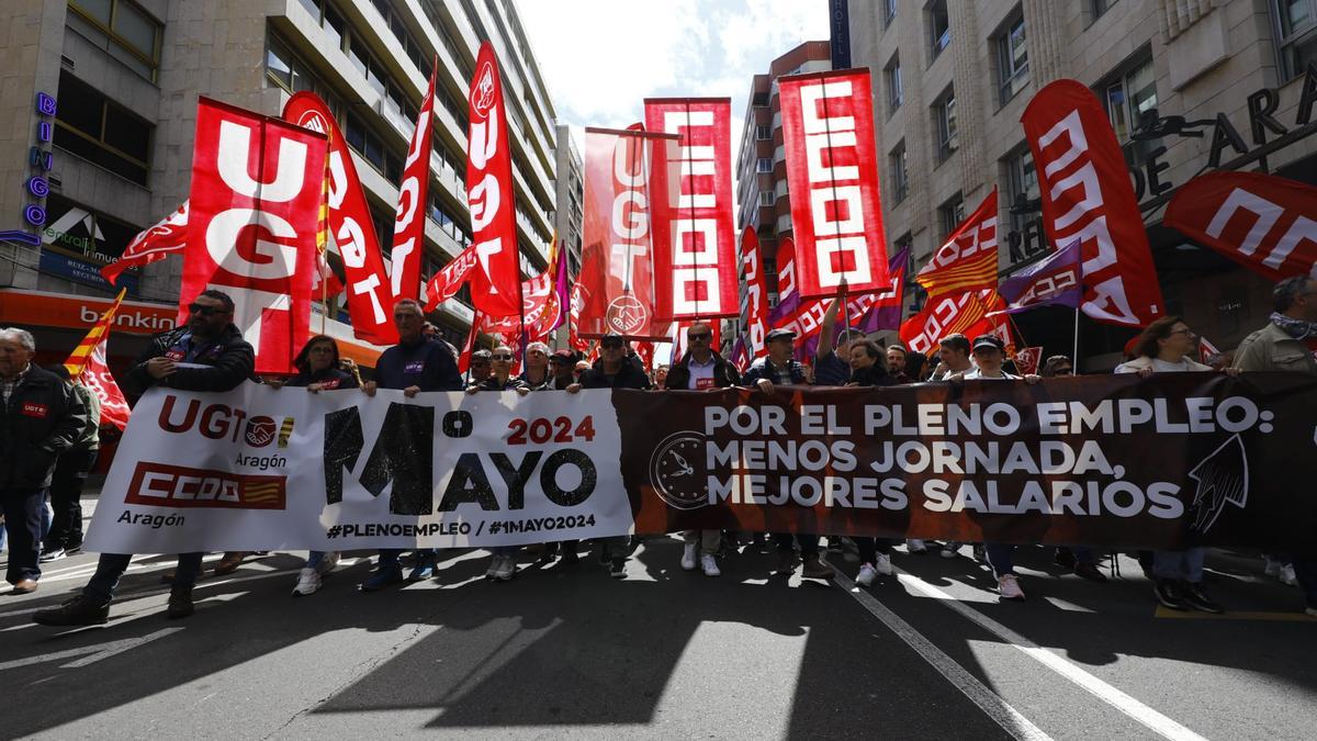 Manifestación del 1º de Mayo en Zaragoza