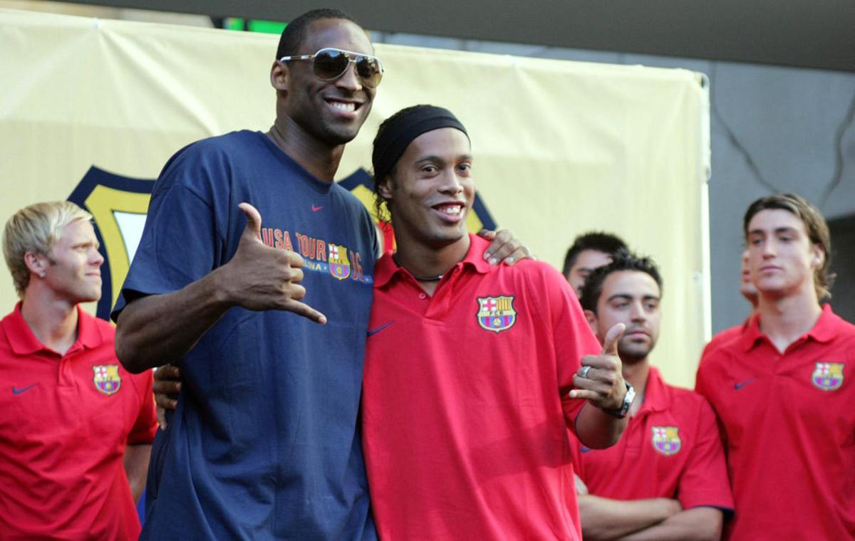 Kobe y Ronaldinho, en Los Ángeles