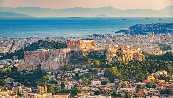 Aerial view on Athens, Greece