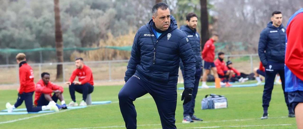 Germán Crespo, durante un entrenamiento del Córdoba CF en la Ciudad Deportiva, esta temporada.