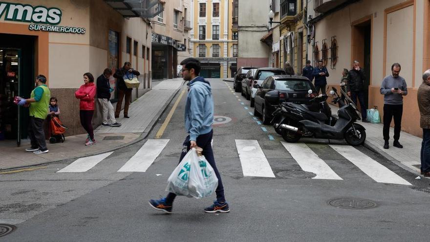 Una imagen de las calles de Gijón en plena pandemia