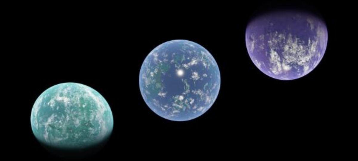 En este ejemplo se puede apreciar cómo las atmósferas de tres exoplanetas pueden verse diferentes, según la química presente y el flujo entrante.