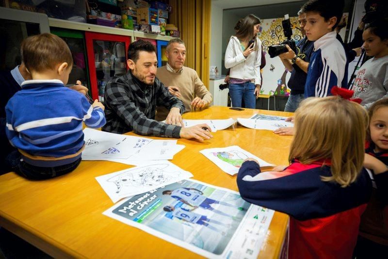 Cristian Álvarez, Andoni Cedrún y  Xavi Aguado en Aspanoa