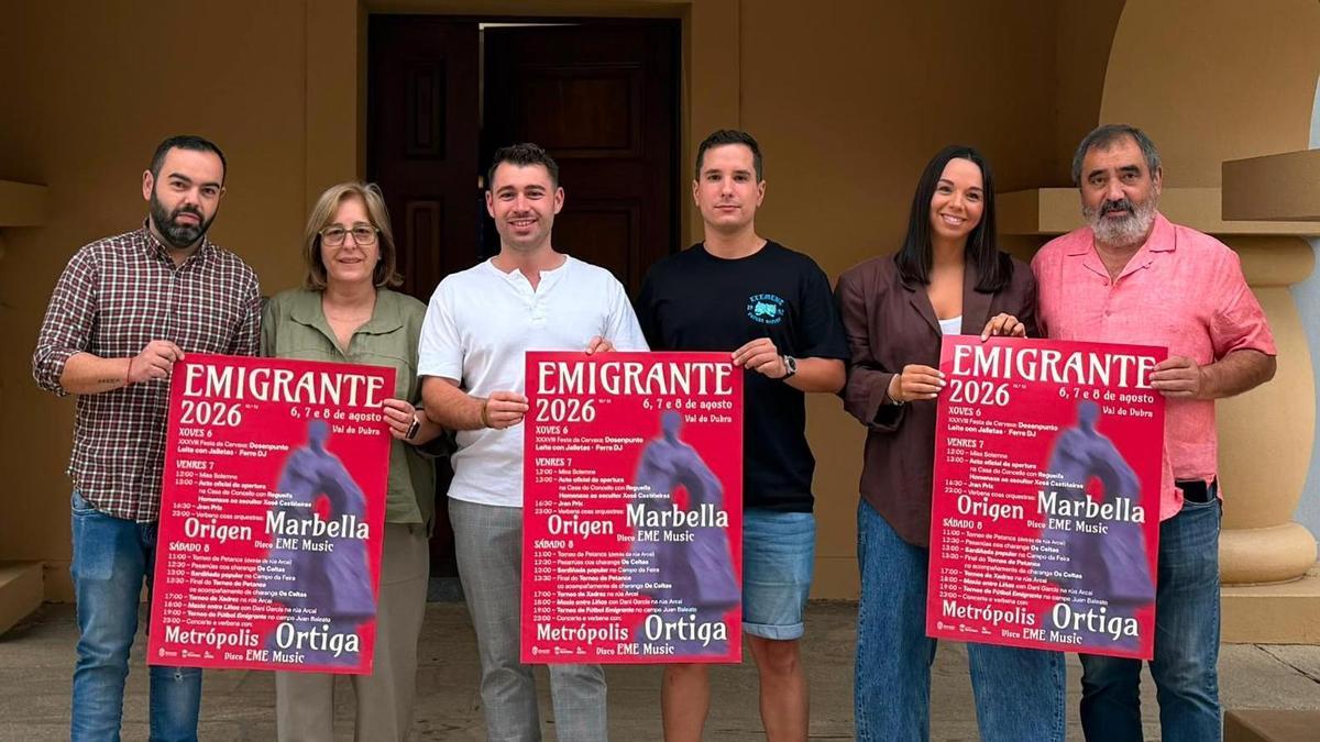 Presentación de la Festa do Emigrante de Val do Dubra, que se celebrará del 6 al 8 de agosto.