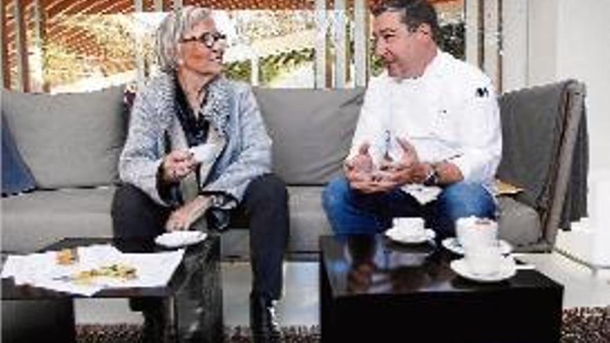 Trobada a El Celler de Can Roca entre l&#039;autora, Nuri Lladó, i Joan Roca.