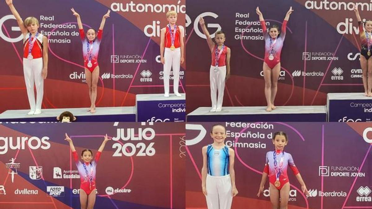 Gimnastas del Club Gimnastic la Plana con medalla en el Campeonato de España
