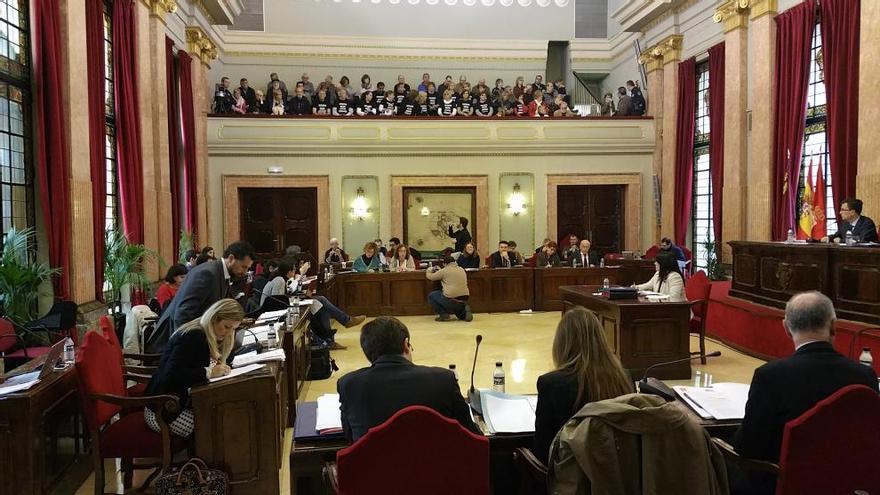 Un instante del Pleno municipal de esta mañana en el Ayuntamiento de Murcia