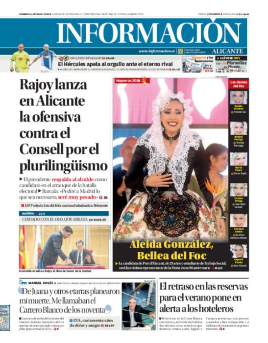 Estas han sido las portadas más destacadas de INFORMACIÓN en 2018