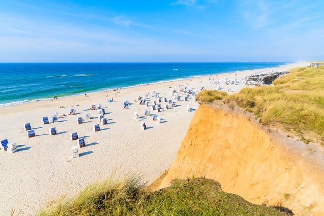 Playa de Kampen en la isla Sylt, Alemania