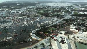 Imagen aérea de las Islas Ábaco en Bahamas, totalmente destruidas por el huracán Dorian.