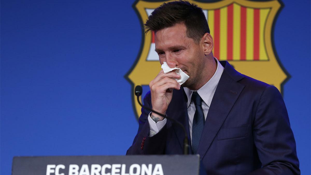 Leo Messi, cuando se despidió entre lágrimas del FC Barcelona