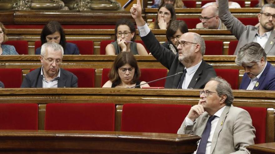 Torra, durante el pleno del Parlament.