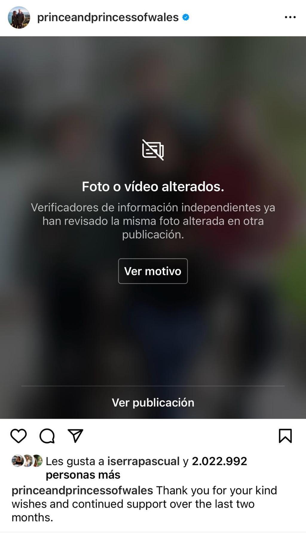 Instagram fotos falsa Kate Middleton
