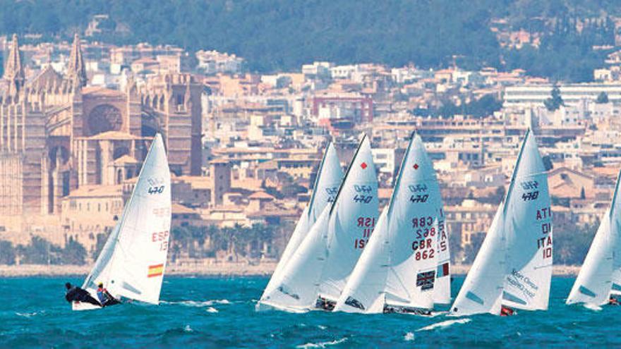 Panorámica de una de las regatas del año pasado en la Bahía de Palma.