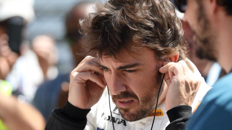 Fernando Alonso, en un entrenamiento en las 500 Millas de Indianápolis