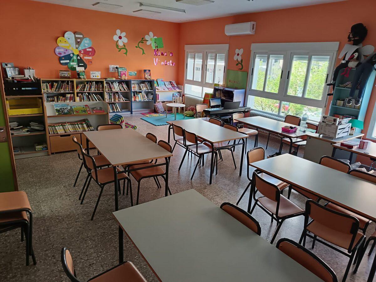 Un aula del CEIP Ribera del Marco.