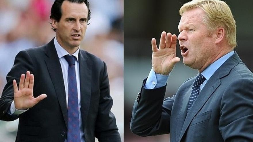 Unai Emery y Ronald Koeman, entrenadores de Villarreal CF y FC Barcelona, respectivamente.