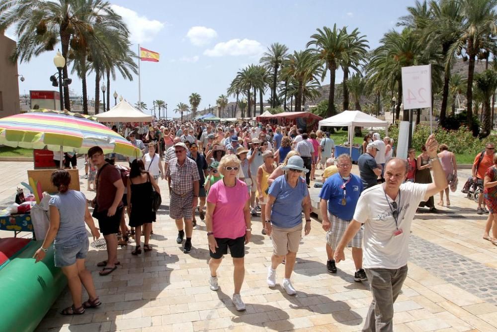 Turistas en Cartagena en el Puente de agosto