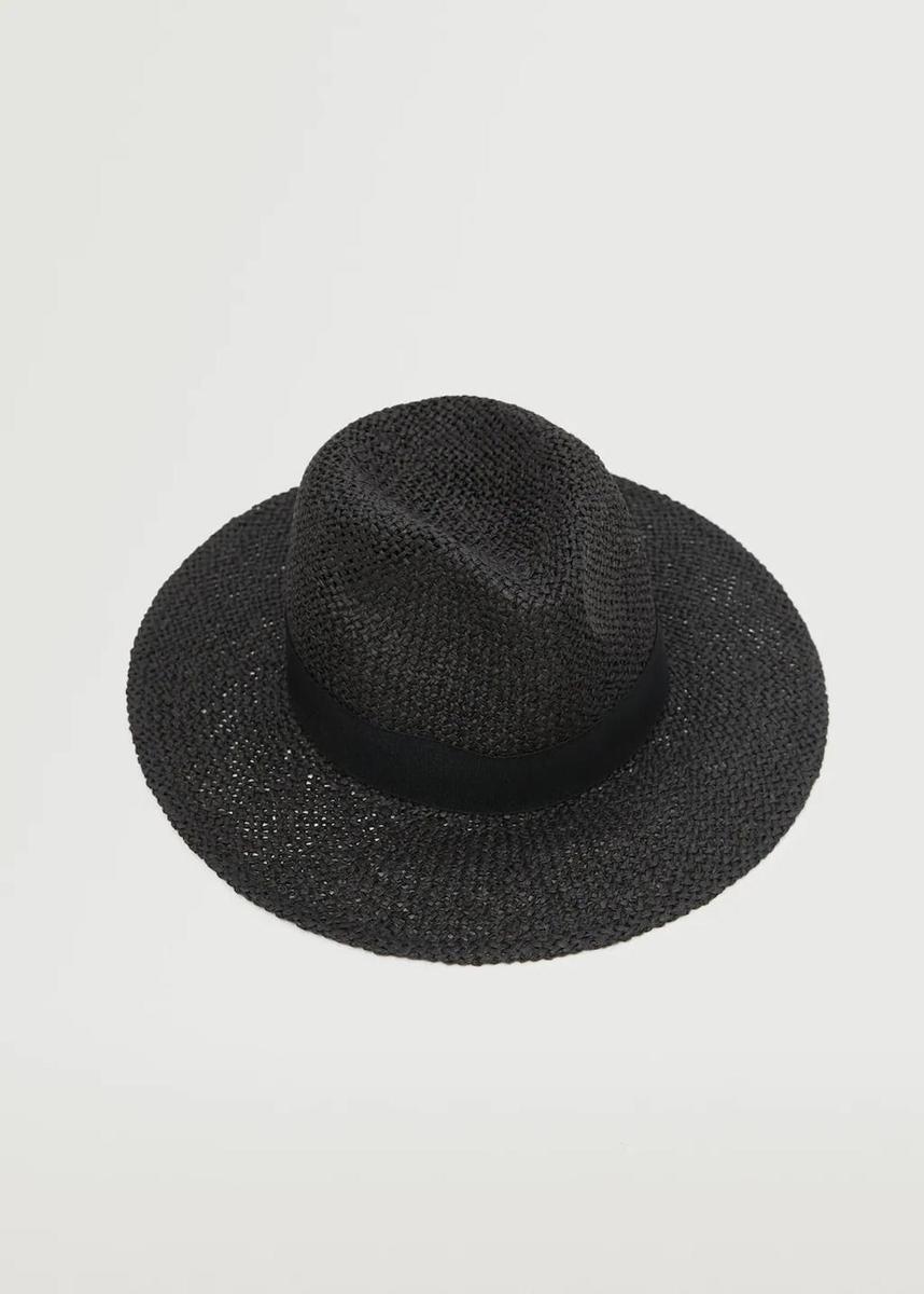 Sombrero de rafia negro