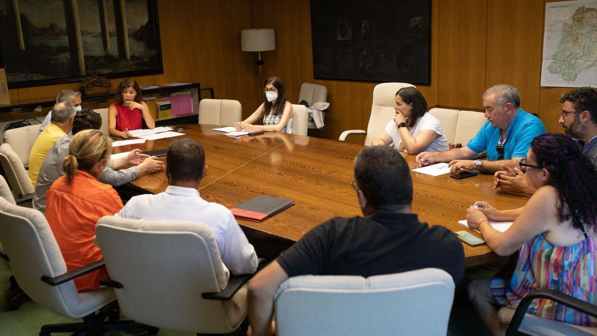 La delegada de la Junta Clara San Damián durante la reunión con los representantes de las organizaciones agrarias. | Ana Burrieza