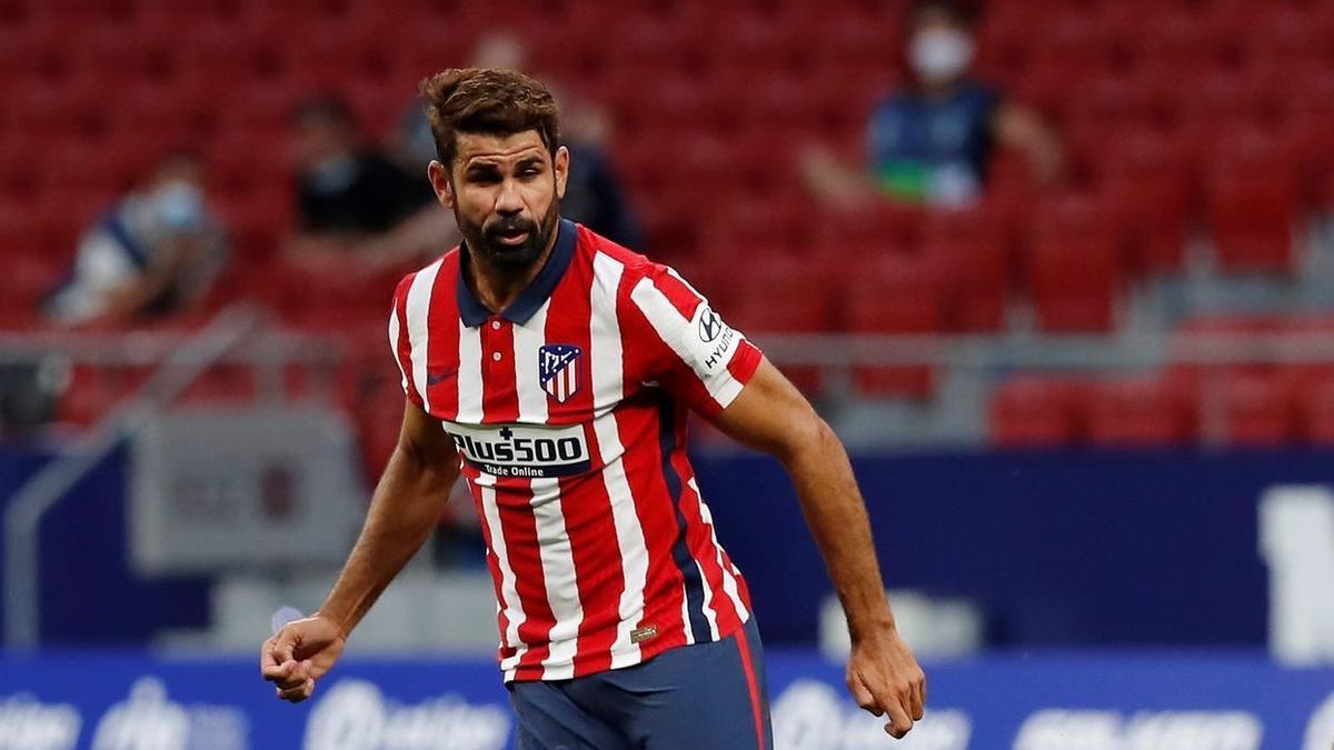 Diego Costa celebrando un gol con el Atlético de Madrid.