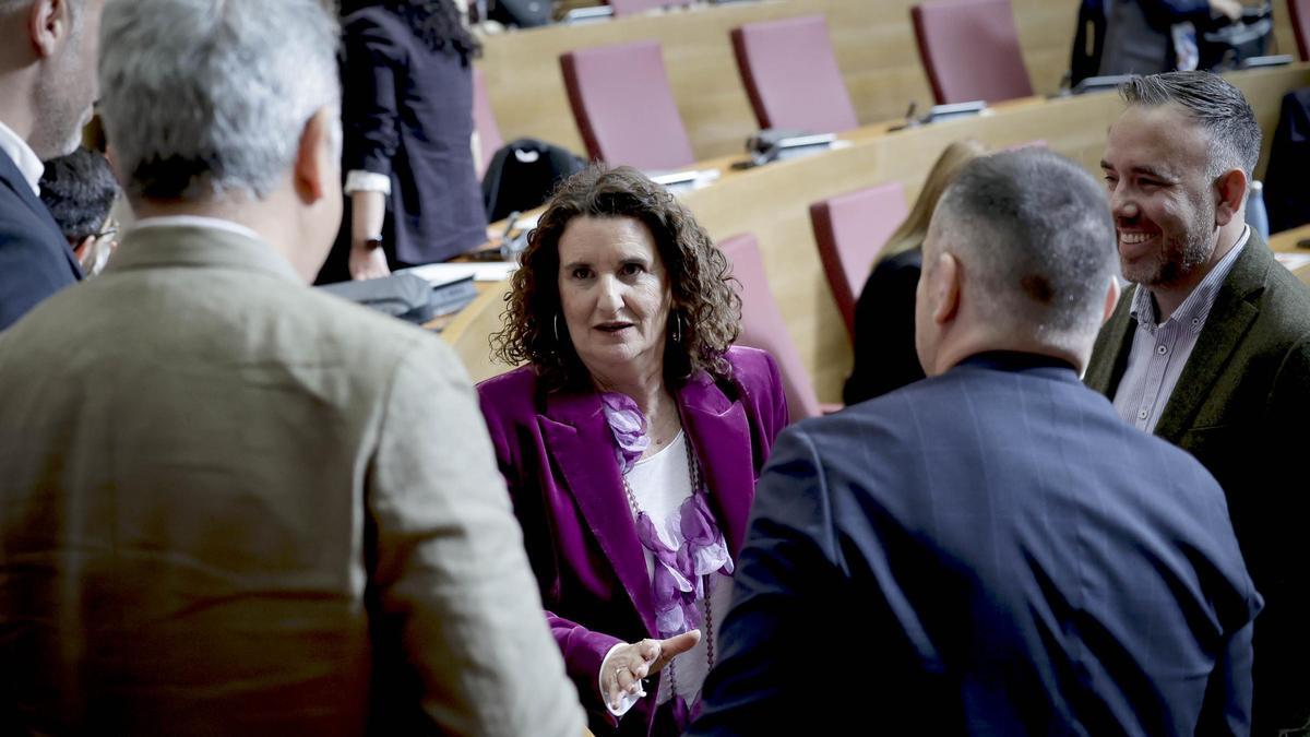 La diputada Mercedes Caballero con otros diputados del PSPV.