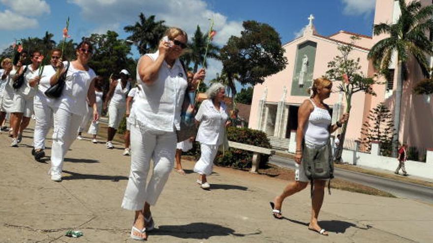 Las Damas de Blanco durante una de sus protestas.