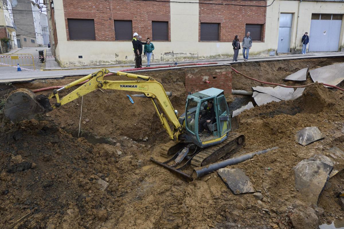 20260202 L'esfondrament parcial del carrer Pla de la Coma a Anglès,