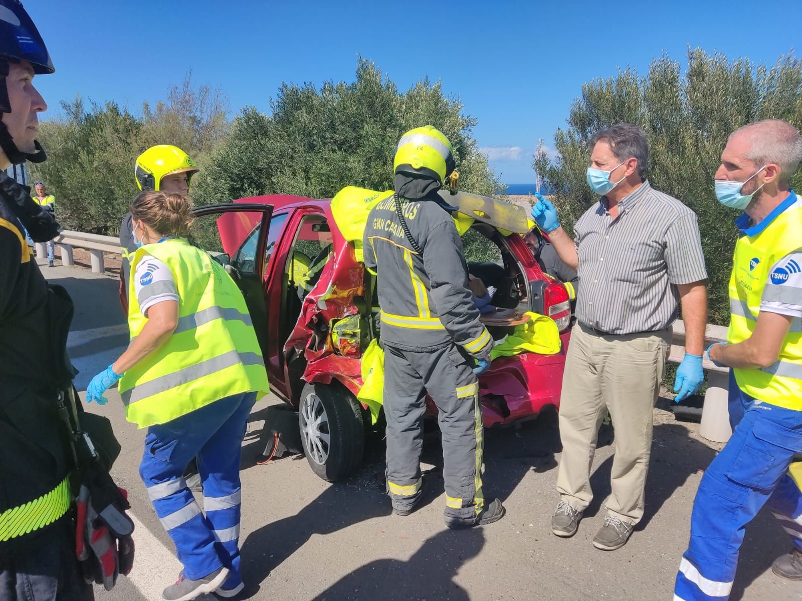 Un matrimonio de 94 años de edad, heridos en un accidente en la autopista