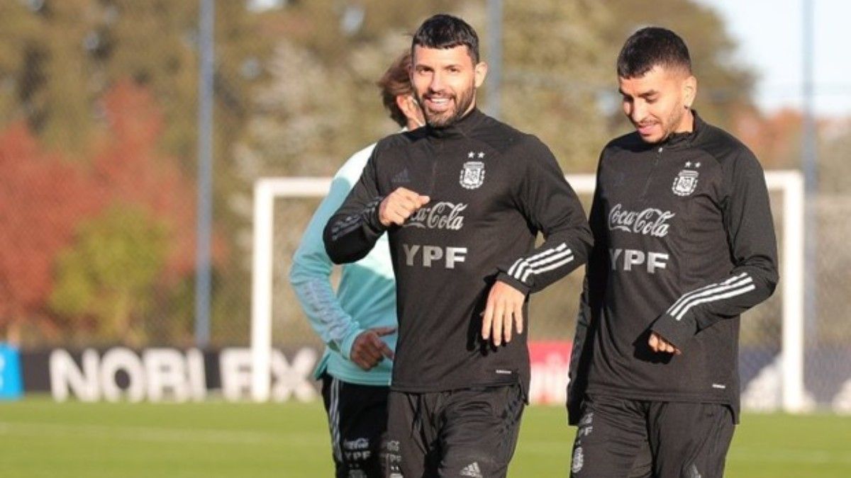 Agüero, con la selección Argentina