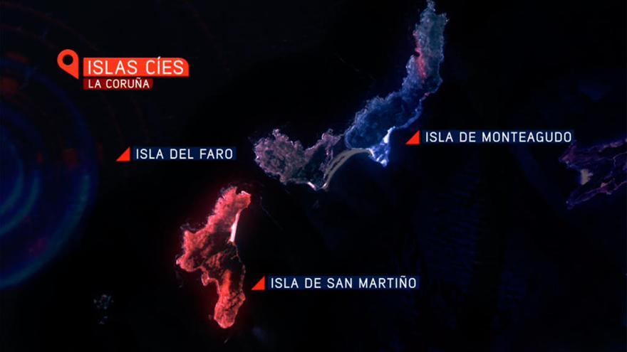 Imagen del mapa erróneo de las Islas Cíes // Cuatro