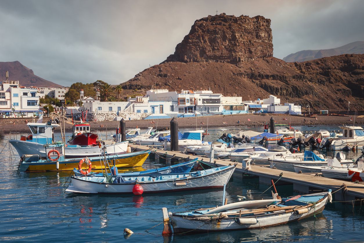 Barcos amarrados en el puerto de Agaete