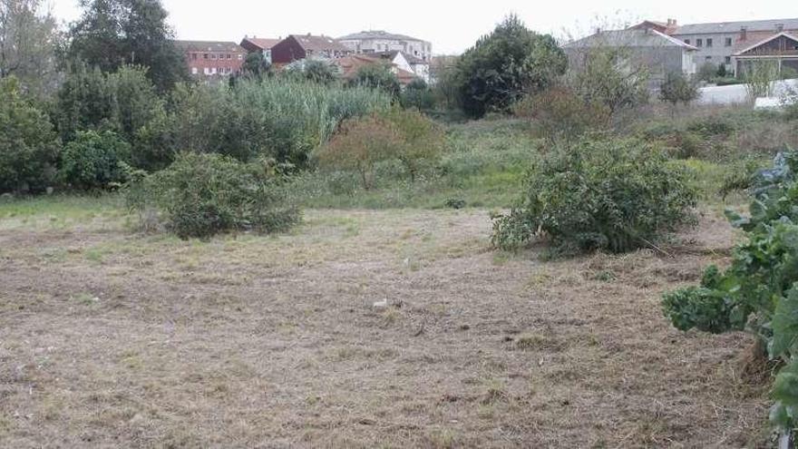 Los terrenos, anexos a la calle Rosalía de Castro, en los que se debe levantar el futuro centro de salud. // Santos Álvarez