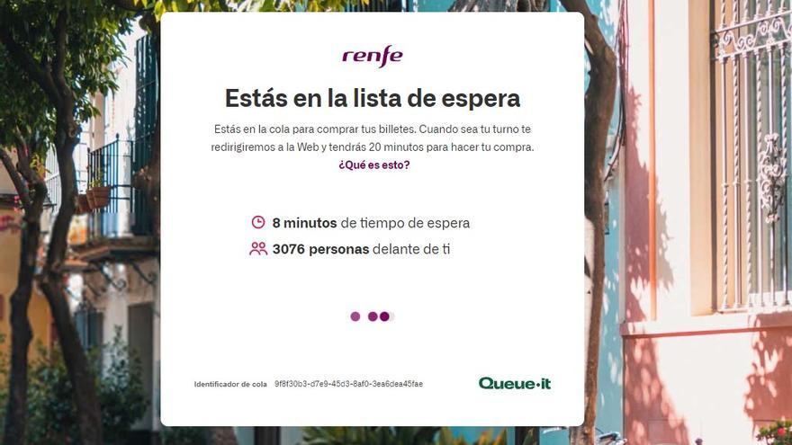 Colas virtuales de varios minutos para comprar billetes de tren a 25 euros entre Galicia y Madrid