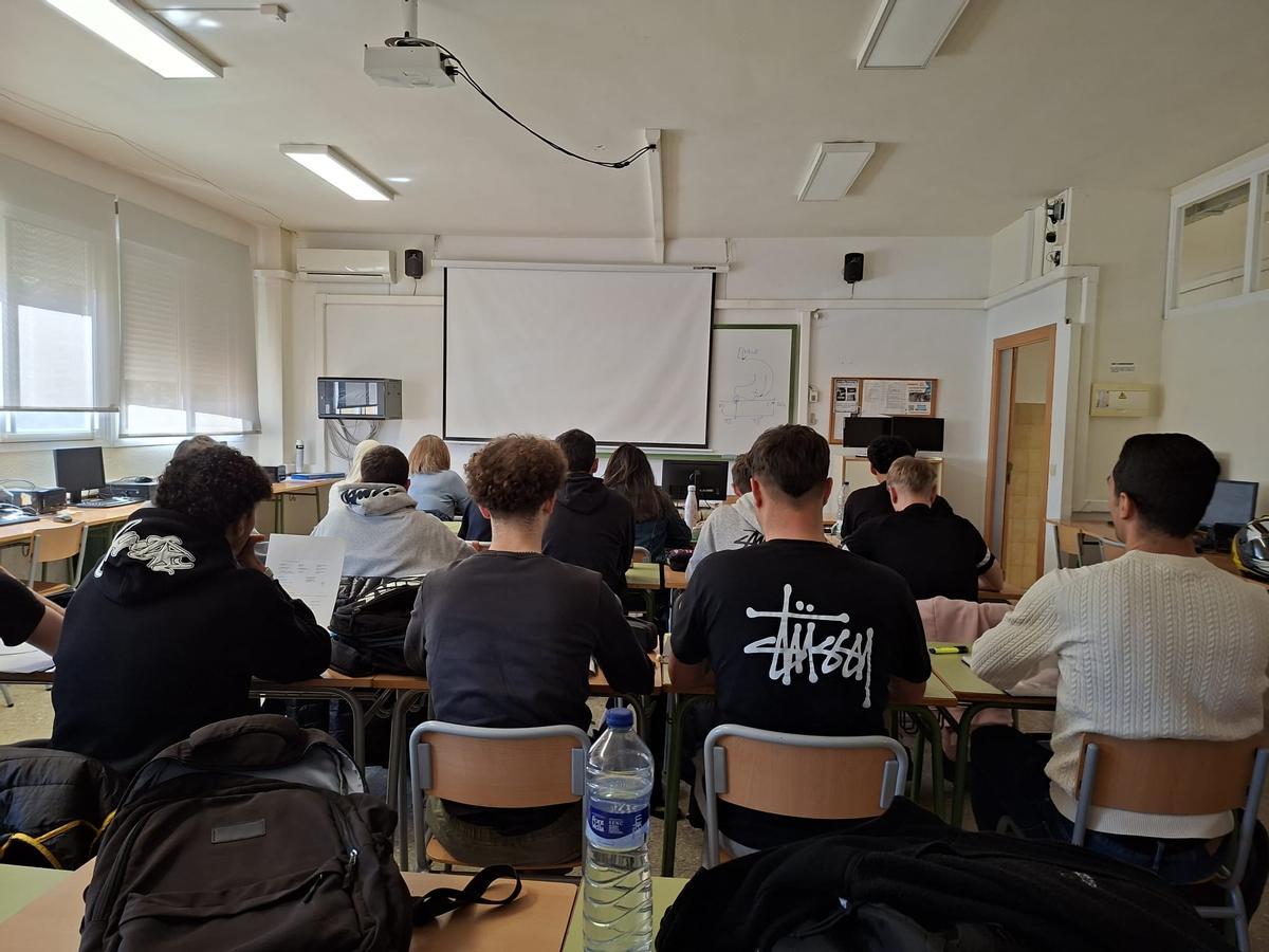 Un grupo de alumnos del CIPFP Luis Suñer de Alzira durante una de sus clases.