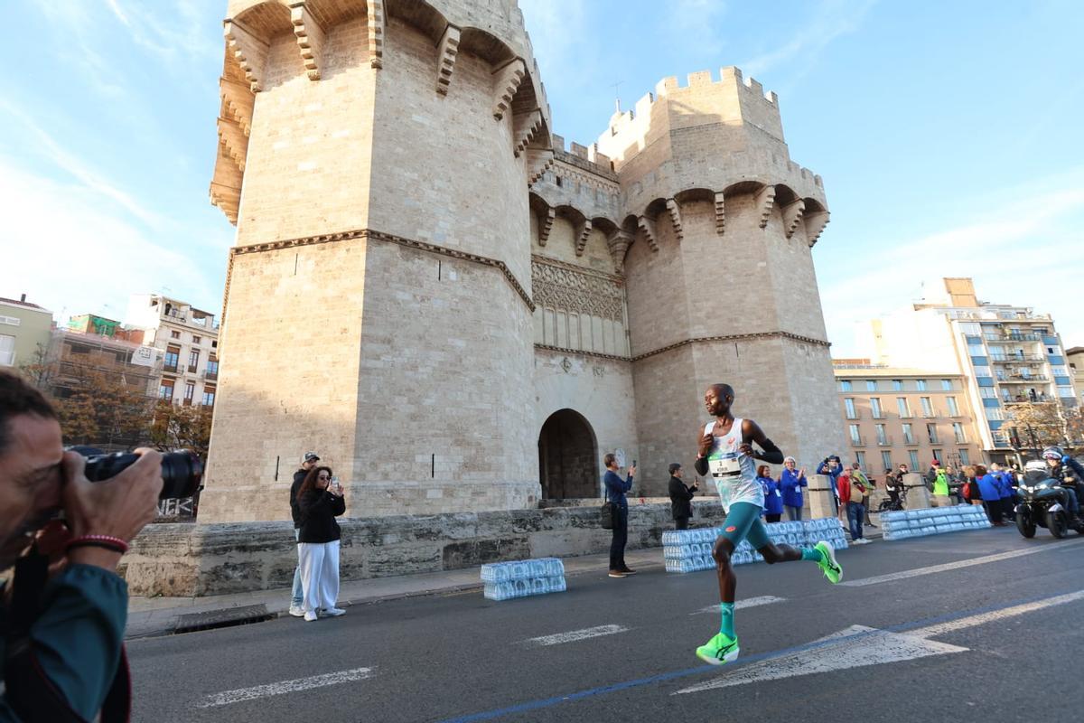 Korir en un momento de la carrera