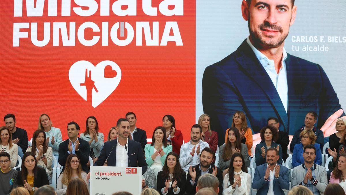 Bielsa interviene en el inicio de campaña de las elecciones municipales en Mislata.