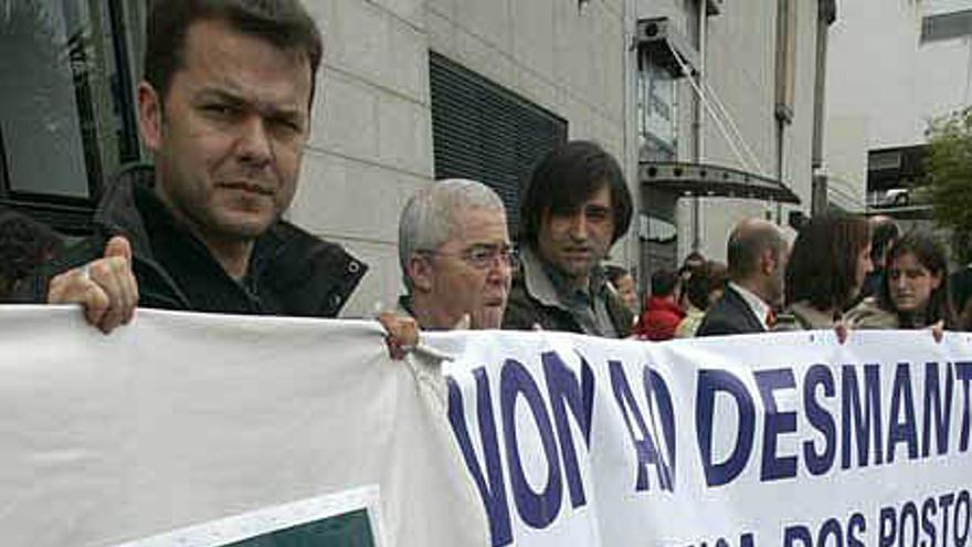 Trabajadores de Fadesa, durante una protesta. / casteleiro