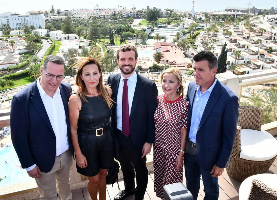 Encuentro de Pablo Casado (PP) con hoteleros en el sur de Gran Canaria