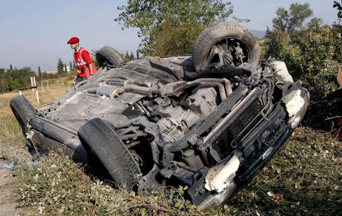 Accidente de tráfico en Navarra donde fallecieron dos jóvenes. 