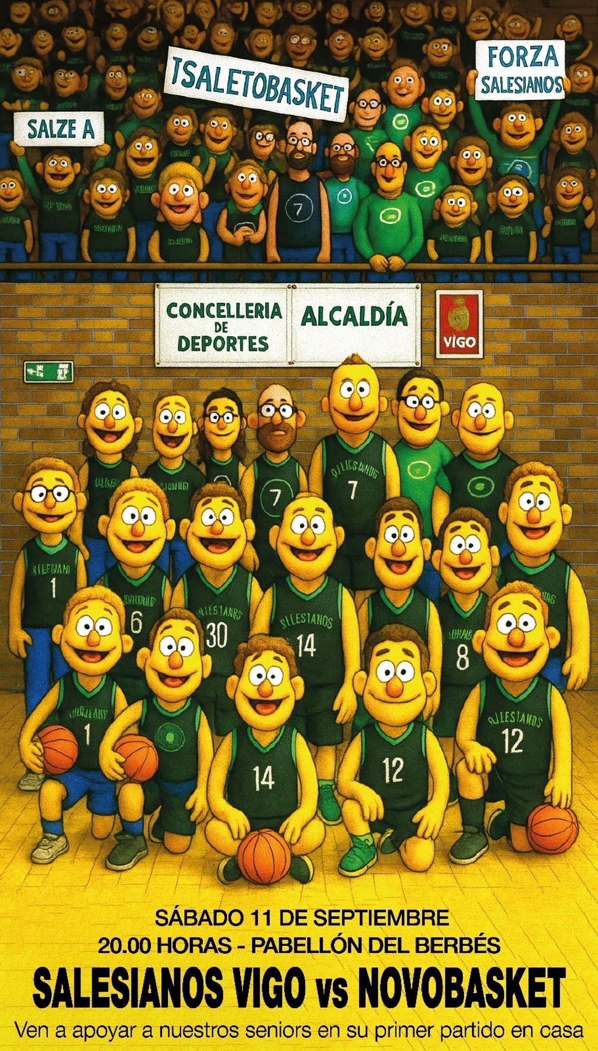 Cartel anunciador del partido.