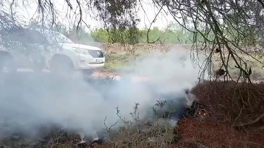 Vídeo: Los agentes medioambientales trabajan de un incendio provocado por un rayo en Arañuel